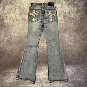 Evolve Denim New York Women's Embellished Flare Jeans Blue Wash Size 1